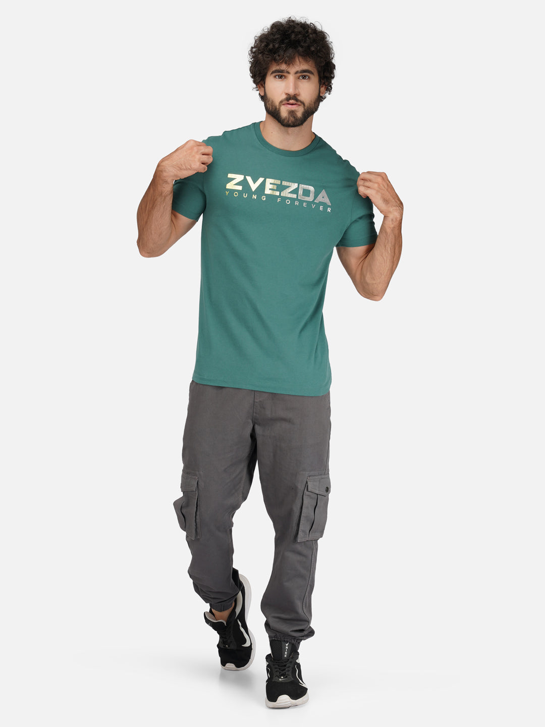 Pine Green Cotton Jersey HD Print T-Shirt - Euro Fit (BRT-009C)