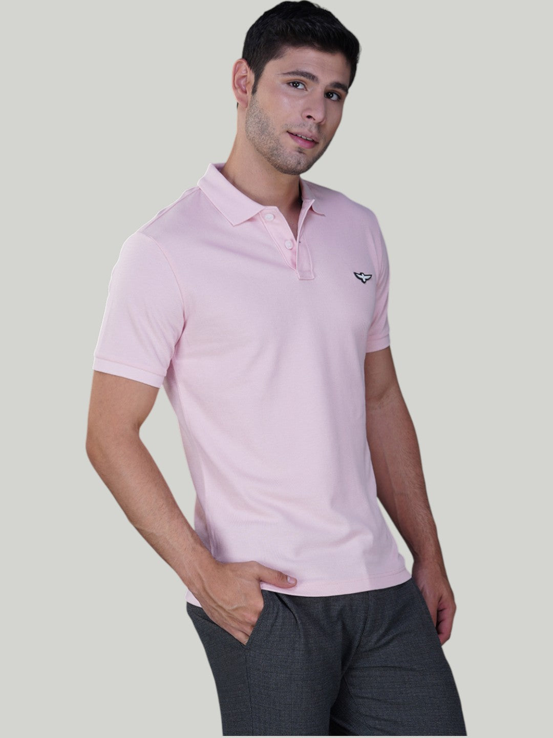 Light Pink Premium Pique Cotton Classic Polo T-shirt-Euro Fit (CP 003)