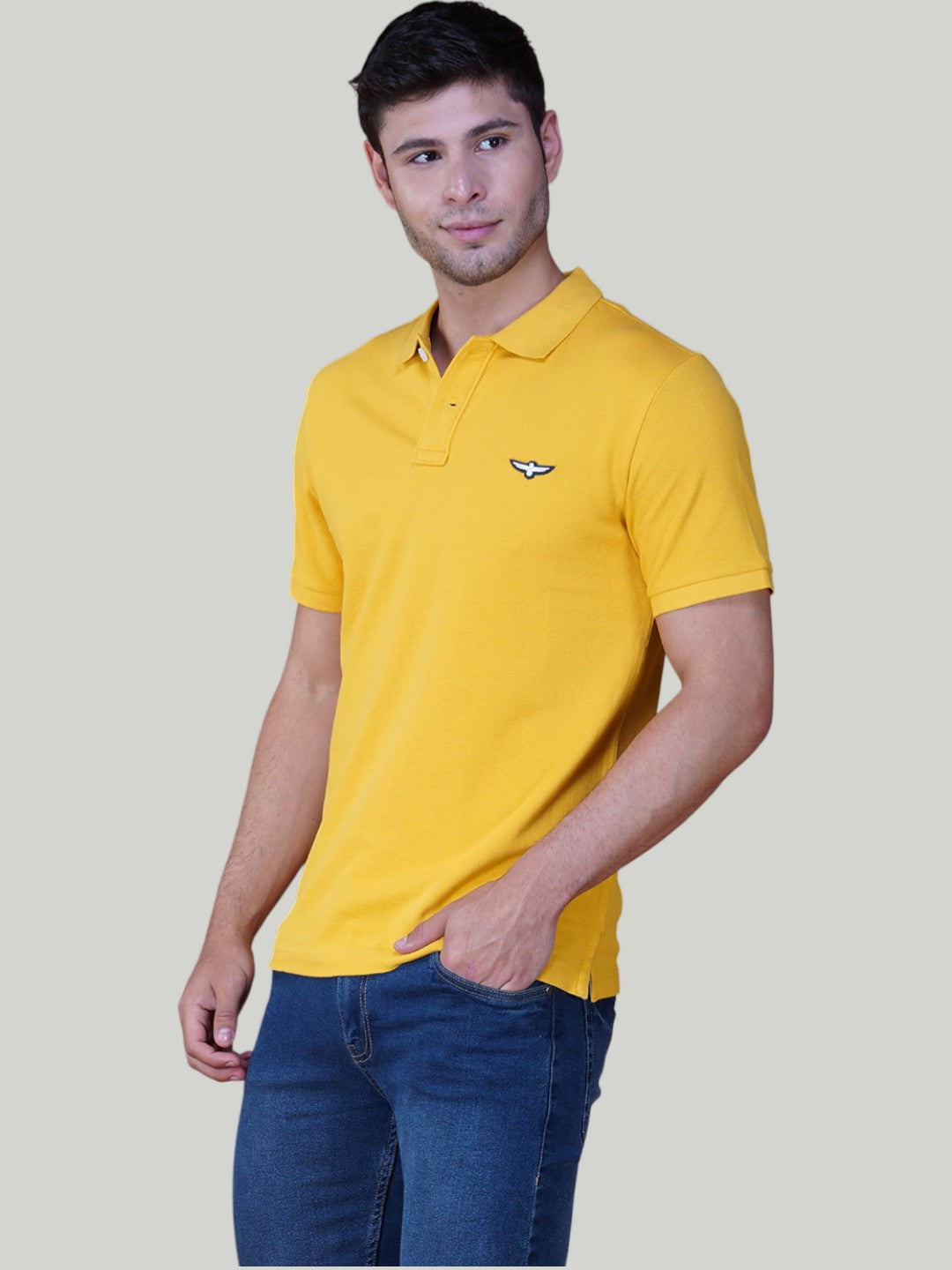 Yellow Premium Pique Cotton Classic Polo T-shirt-Euro Fit (CP 005)