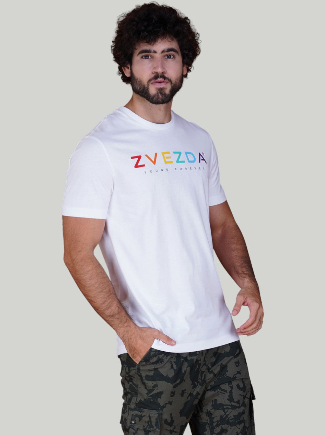 White Zvezda Original Cotton Jersey T-Shirt - Euro Fit (BRT-001A)