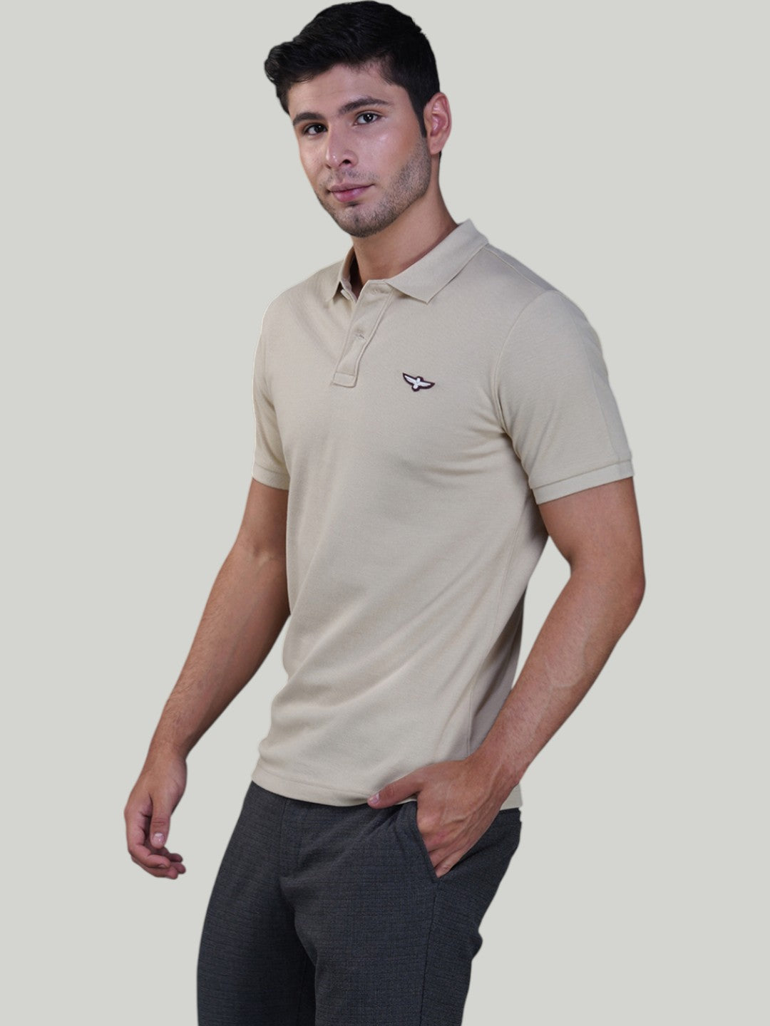 Beige Premium Pique Cotton Classic Polo T-shirt-Euro Fit (CP 002)