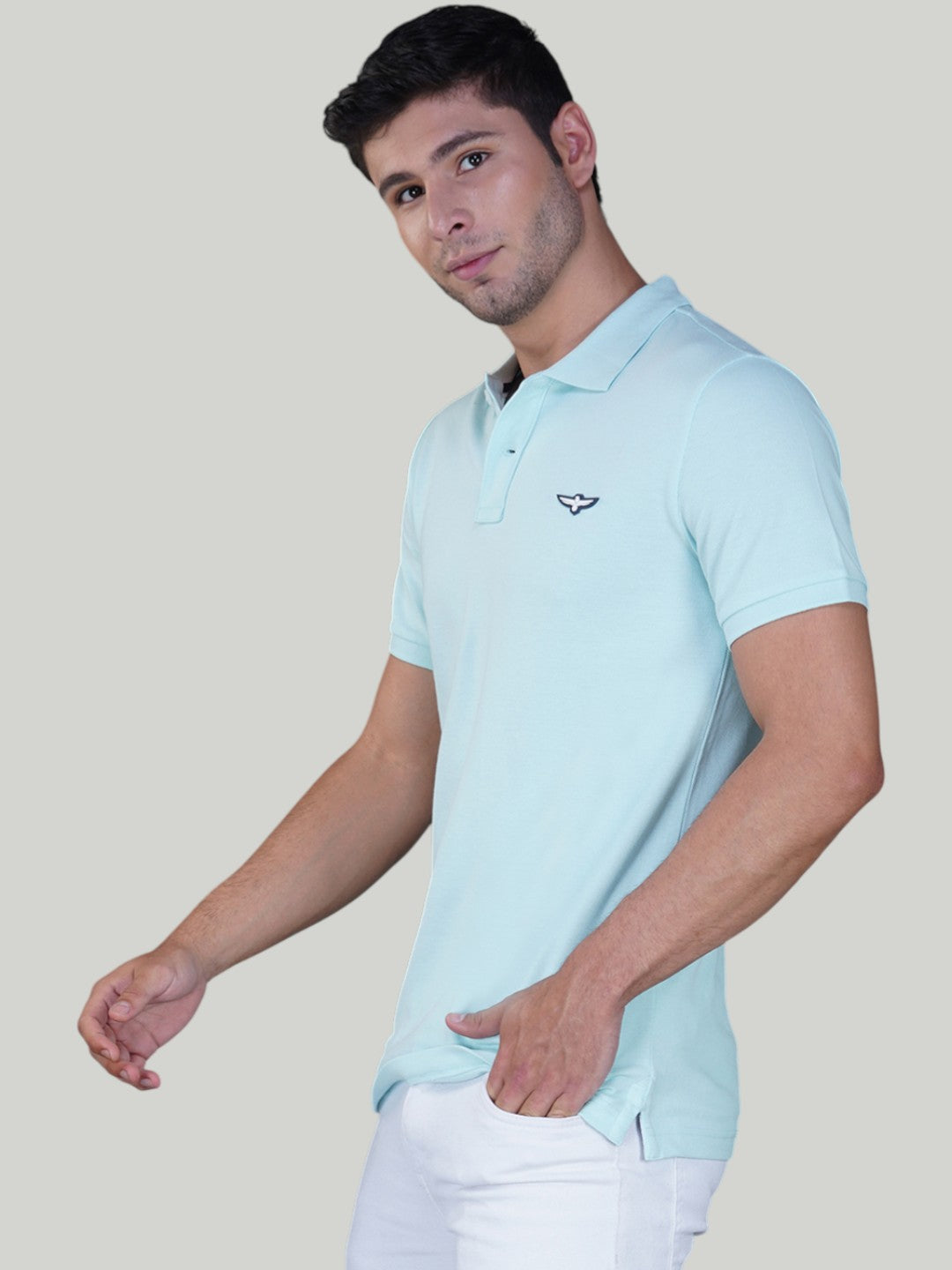 Aqua Blue Premium Pique Cotton Classic Polo - Euro Fit (CP 019)