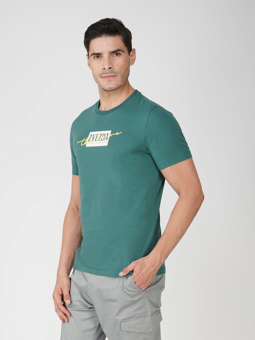 Pine Green Zvezda Original Cotton Jersey T-Shirt - Euro Fit (BRT-018B)