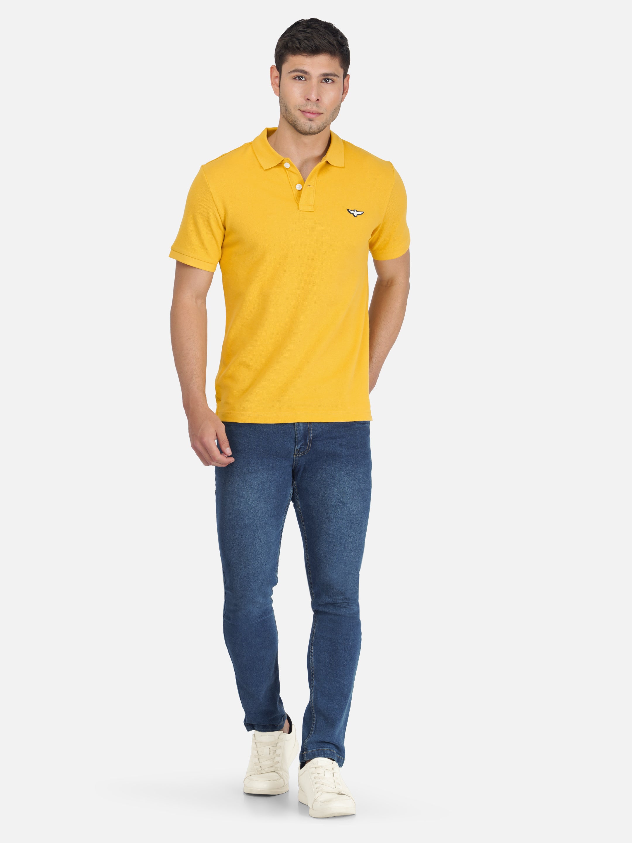 Yellow Premium Pique Cotton Classic Polo T-shirt-Euro Fit (CP 005)