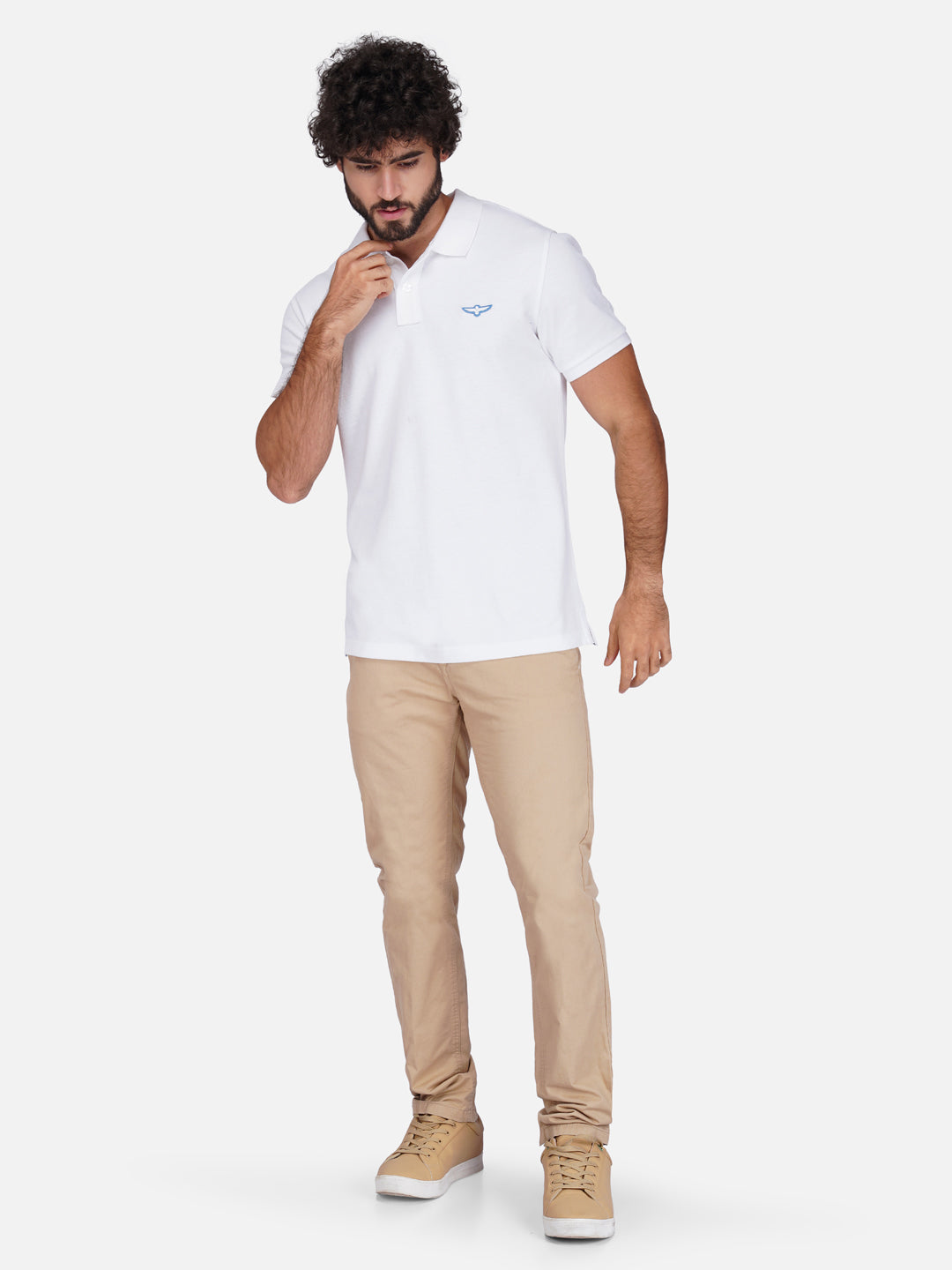 White Premium Pique Cotton Classic Polo T-shirt-Euro Fit (CP 001)