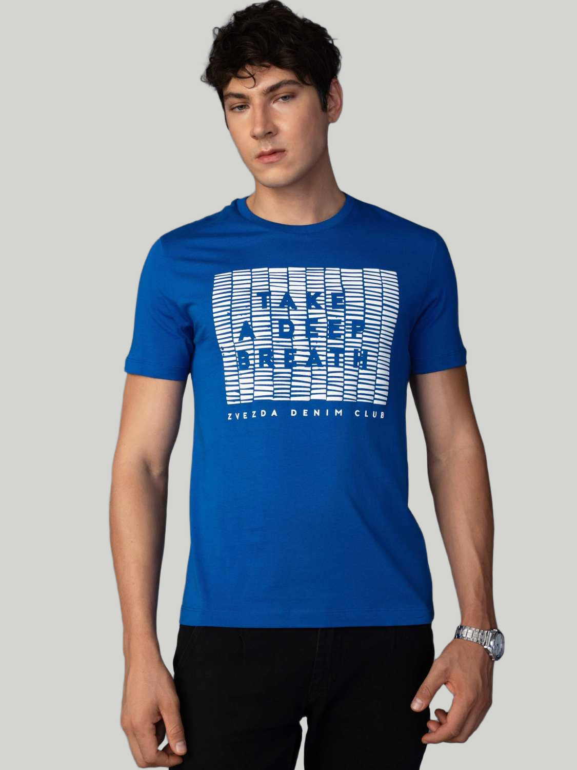 Blue Zvezda Original Cotton Jersey T-Shirt - Euro Fit (BRT-020C)