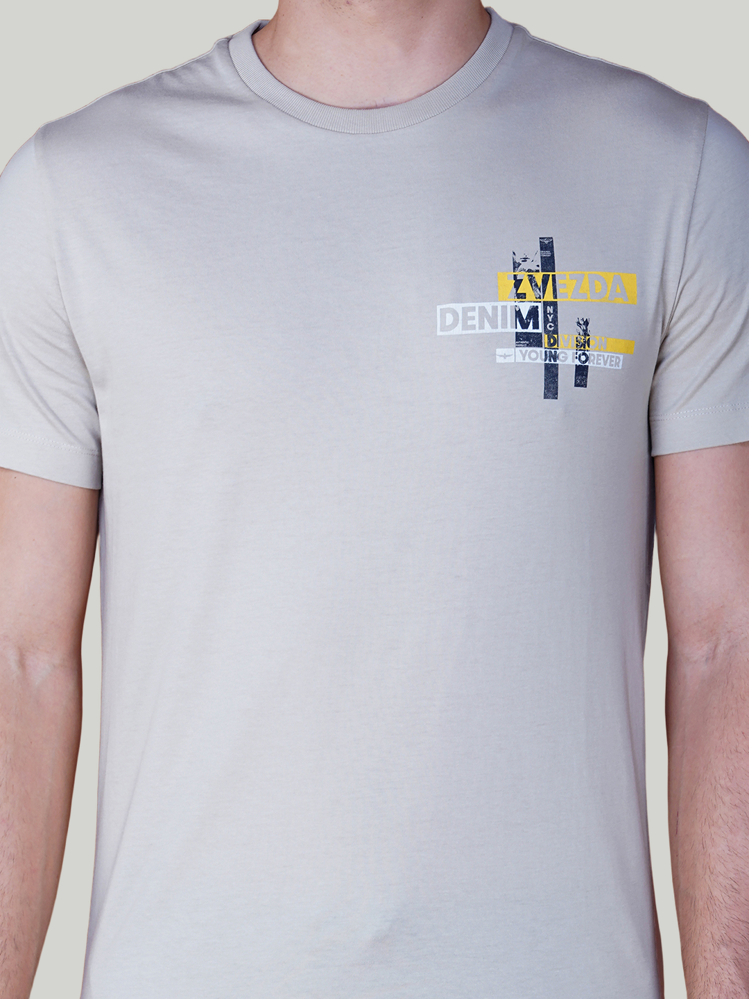 Light Grey Zvezda Original Cotton Jersey T-Shirt - Euro Fit (BRT-012C)