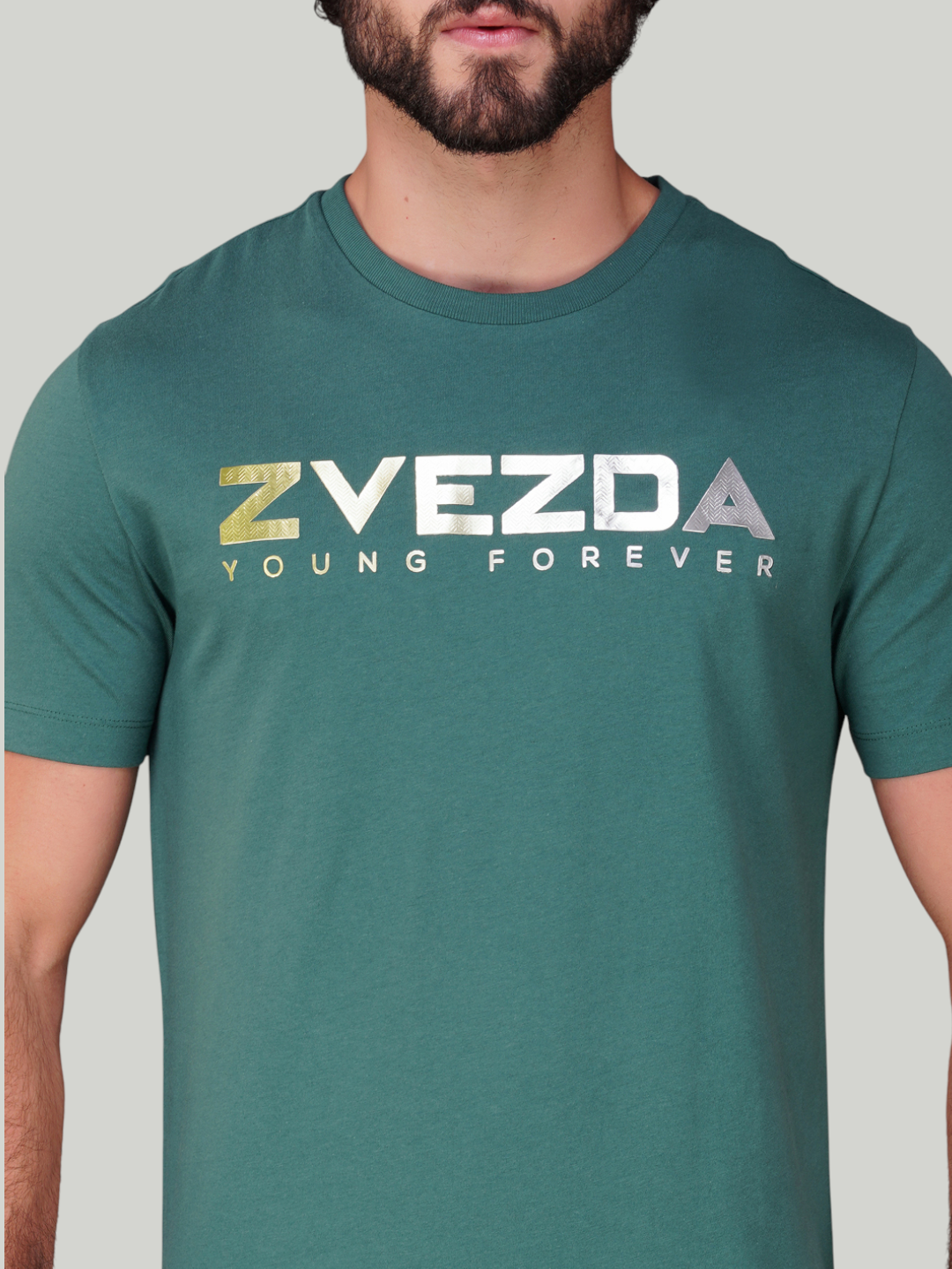 Pine Green Cotton Jersey HD Print T-Shirt - Euro Fit (BRT-009C)