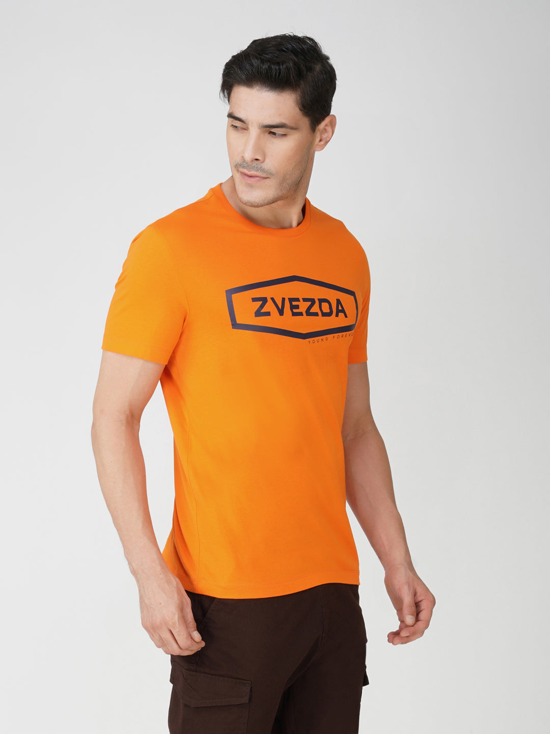 Orange Zvezda Original Cotton Jersey T-Shirt - Euro Fit (BRT-008A)