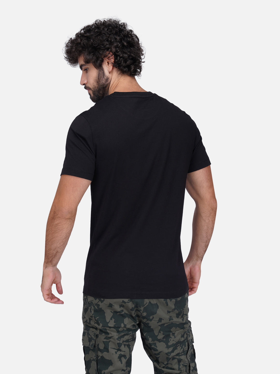 Black Cotton Jersey HD Print T-Shirt - Euro Fit (BRT-004B)