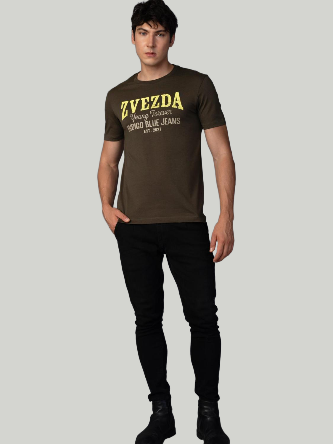 Dark Olive Green Zvezda Original Cotton Jersey T-Shirt – Euro Fit (BRT-007C)