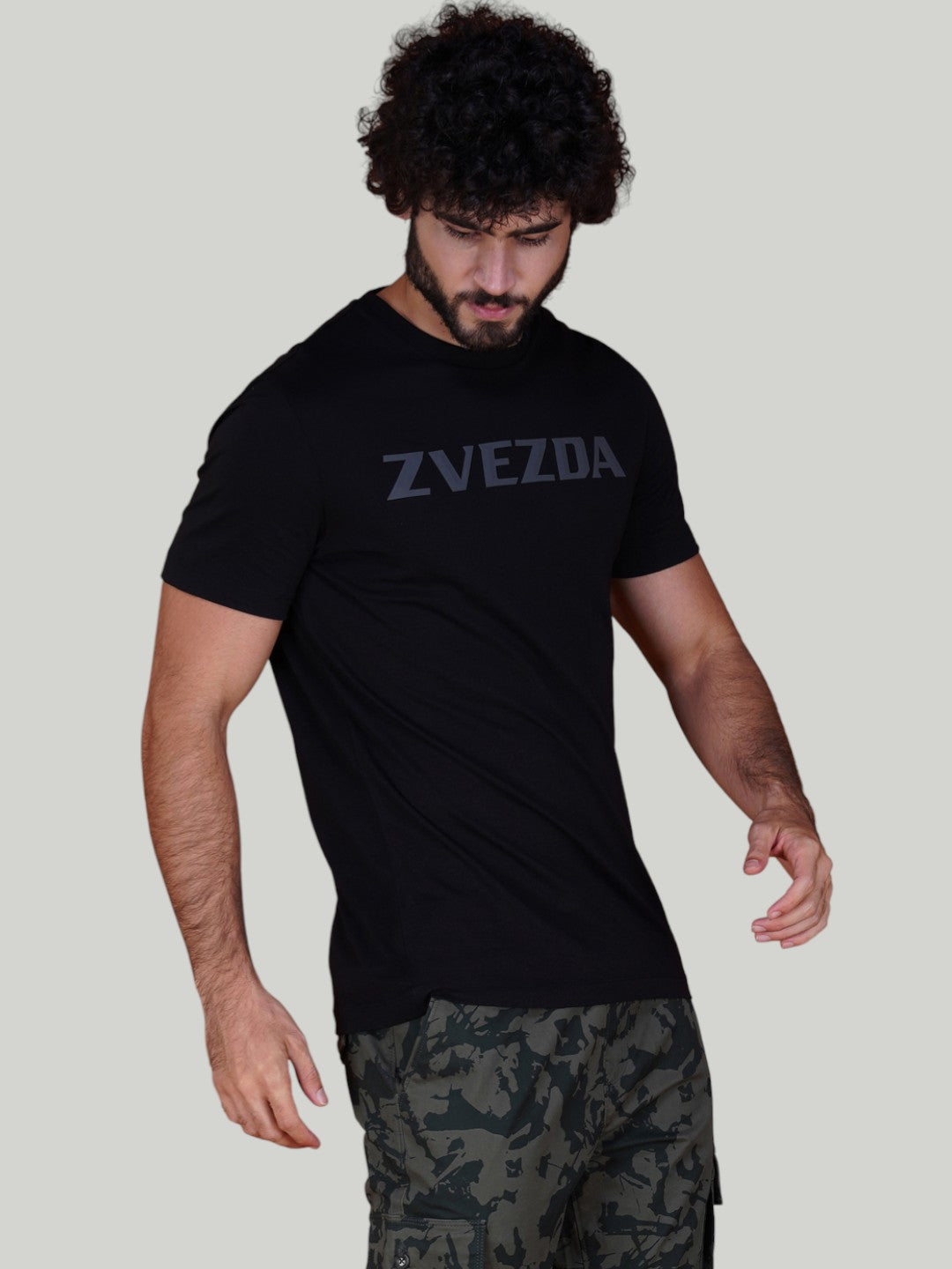 Black Cotton Jersey HD Print T-Shirt - Euro Fit (BRT-004B)