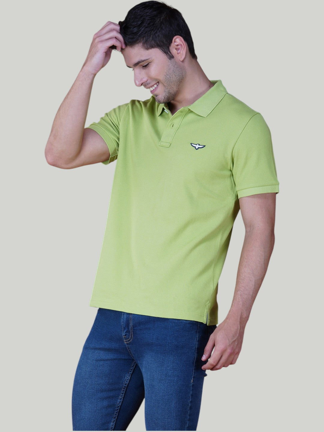 Lime Green Premium Pique Cotton Classic Polo T-shirt-Euro Fit (CP 010)