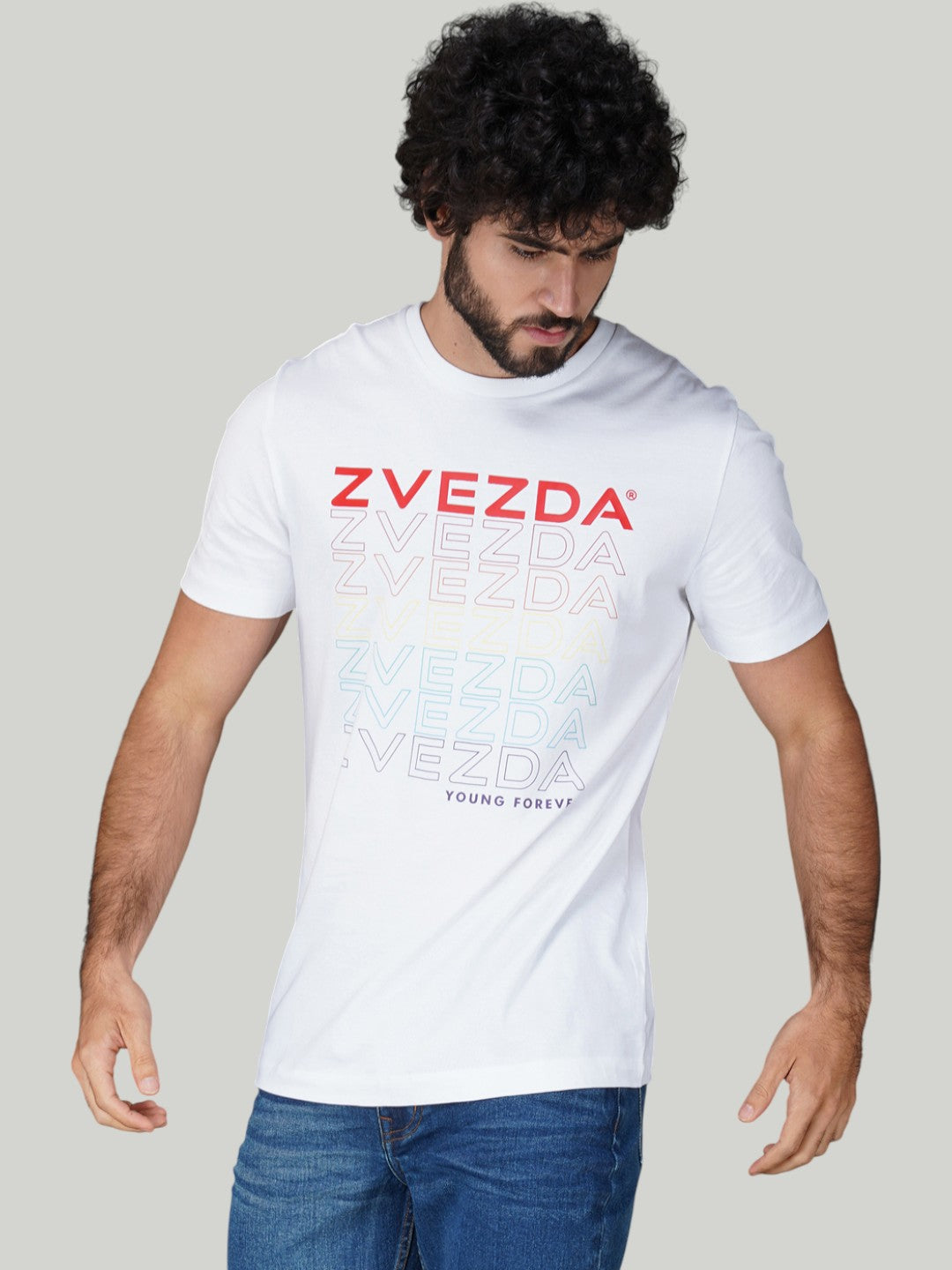 White Zvezda Original Cotton Jersey T-Shirt - Euro Fit (BRT-002A)