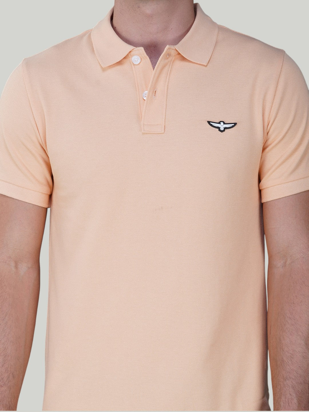 Soft Peach Men’s Luxury Pique Cotton Solid Polo T-shirt-Euro Fit (CP 021)