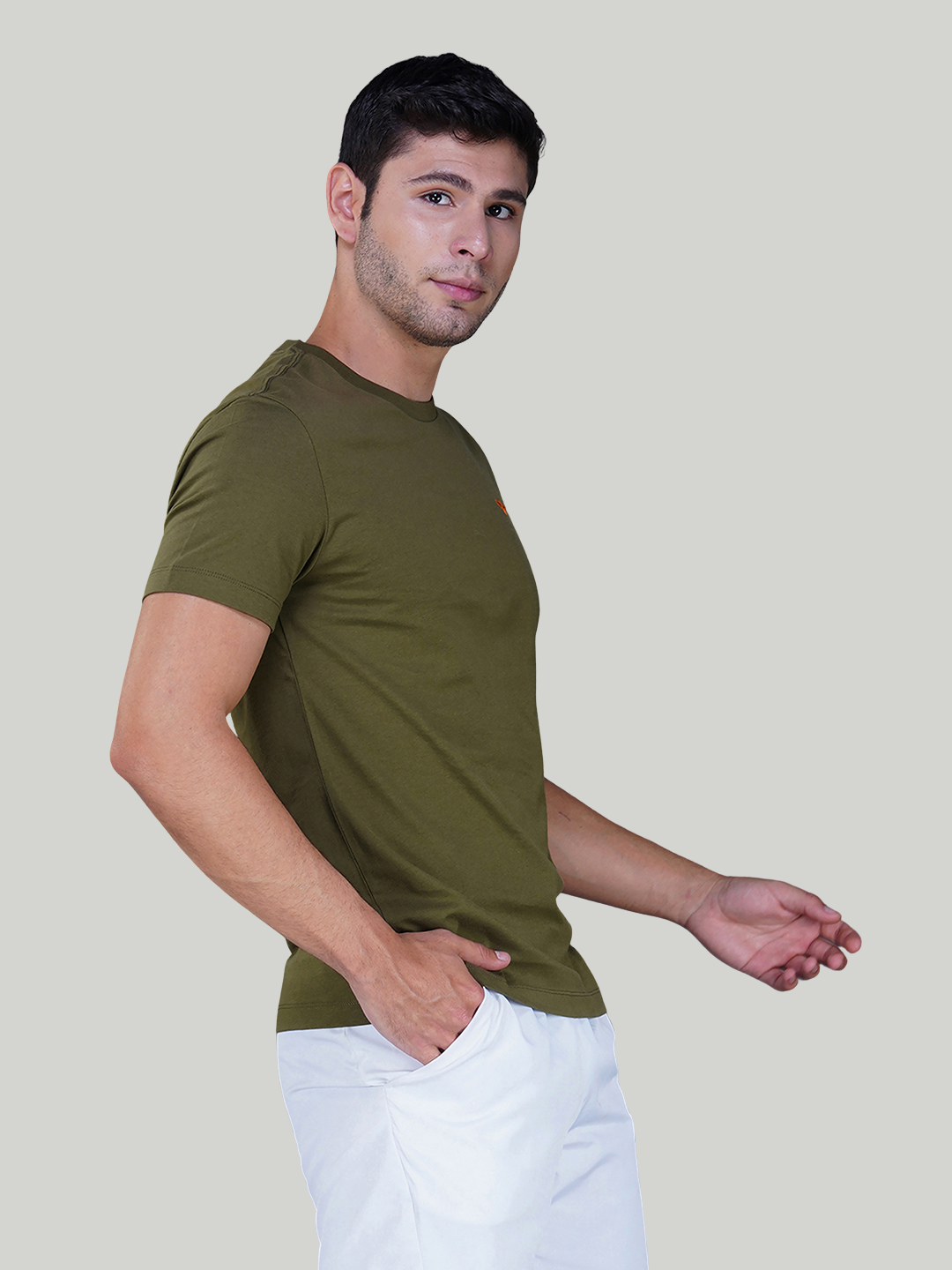 Army Green Solid Cotton Jersey T-Shirt – Euro Fit (CT-017)