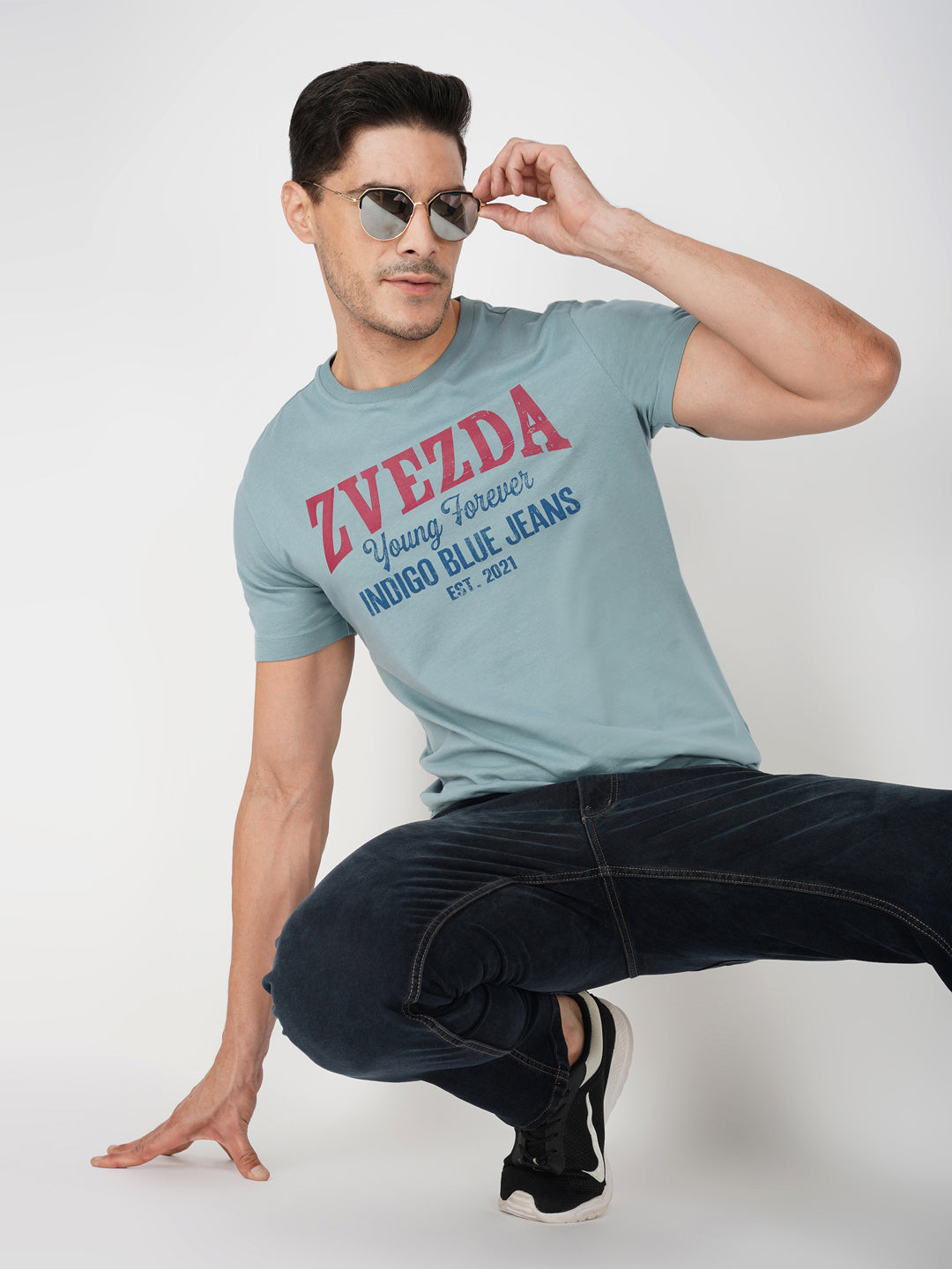 Sky Blue Zvezda Original Cotton Jersey T-Shirt – Euro Fit (BRT-007B)