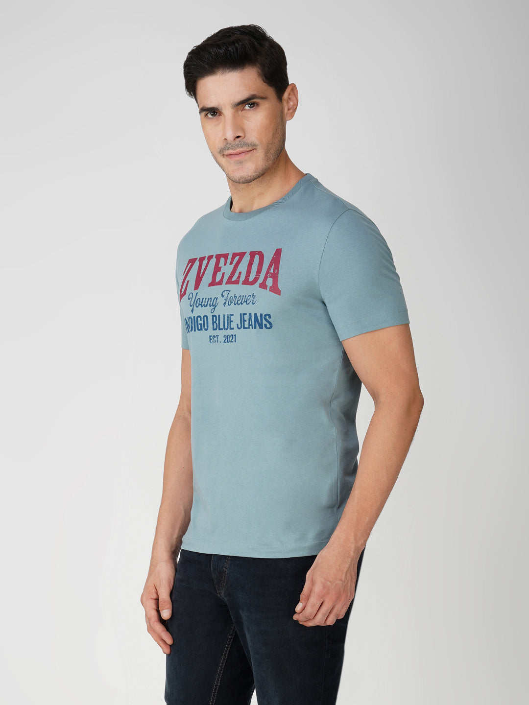 Sky Blue Zvezda Original Cotton Jersey T-Shirt – Euro Fit (BRT-007B)