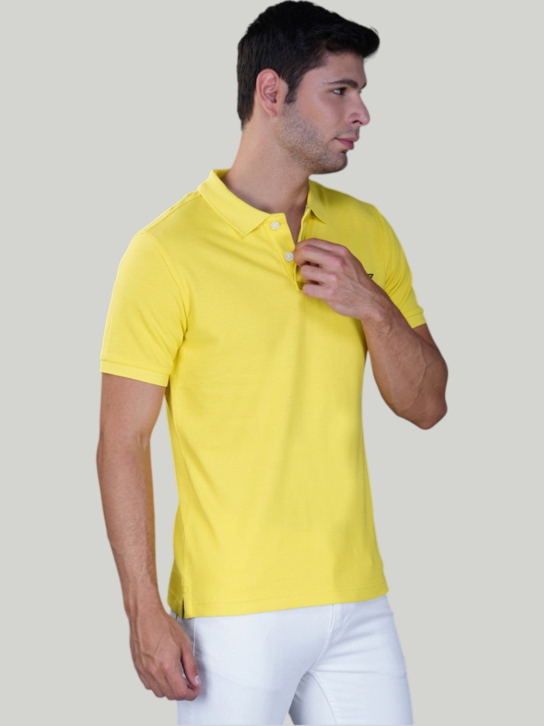 Light Yellow Premium Pique Cotton Classic Polo T-shirt-Euro Fit (CP 012)