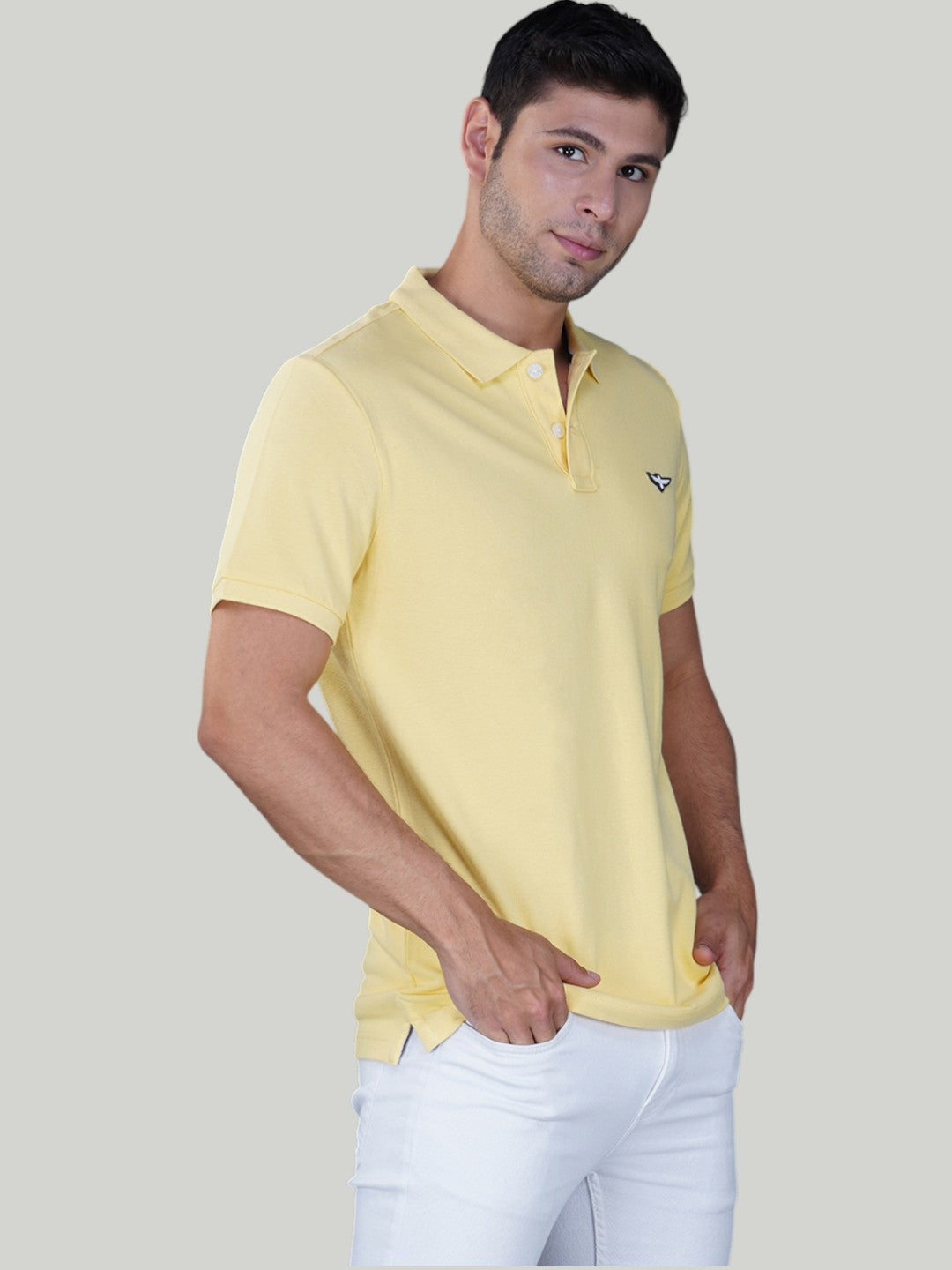 Light Yellow Premium Pique Cotton Classic Polo - Euro Fit (CP 022)