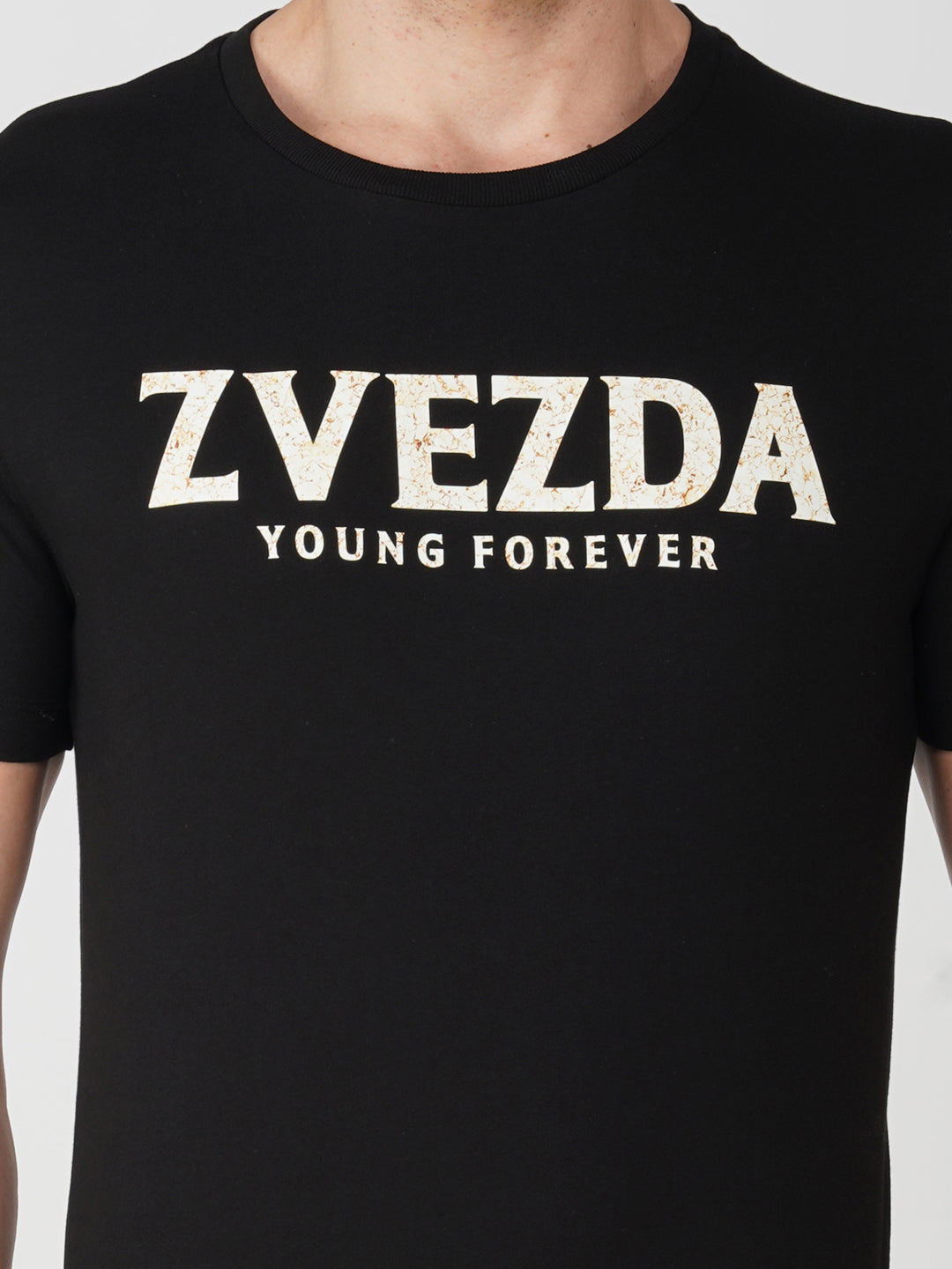 Black Cotton Jersey HD Print T-Shirt - Euro Fit (BRT-005B)