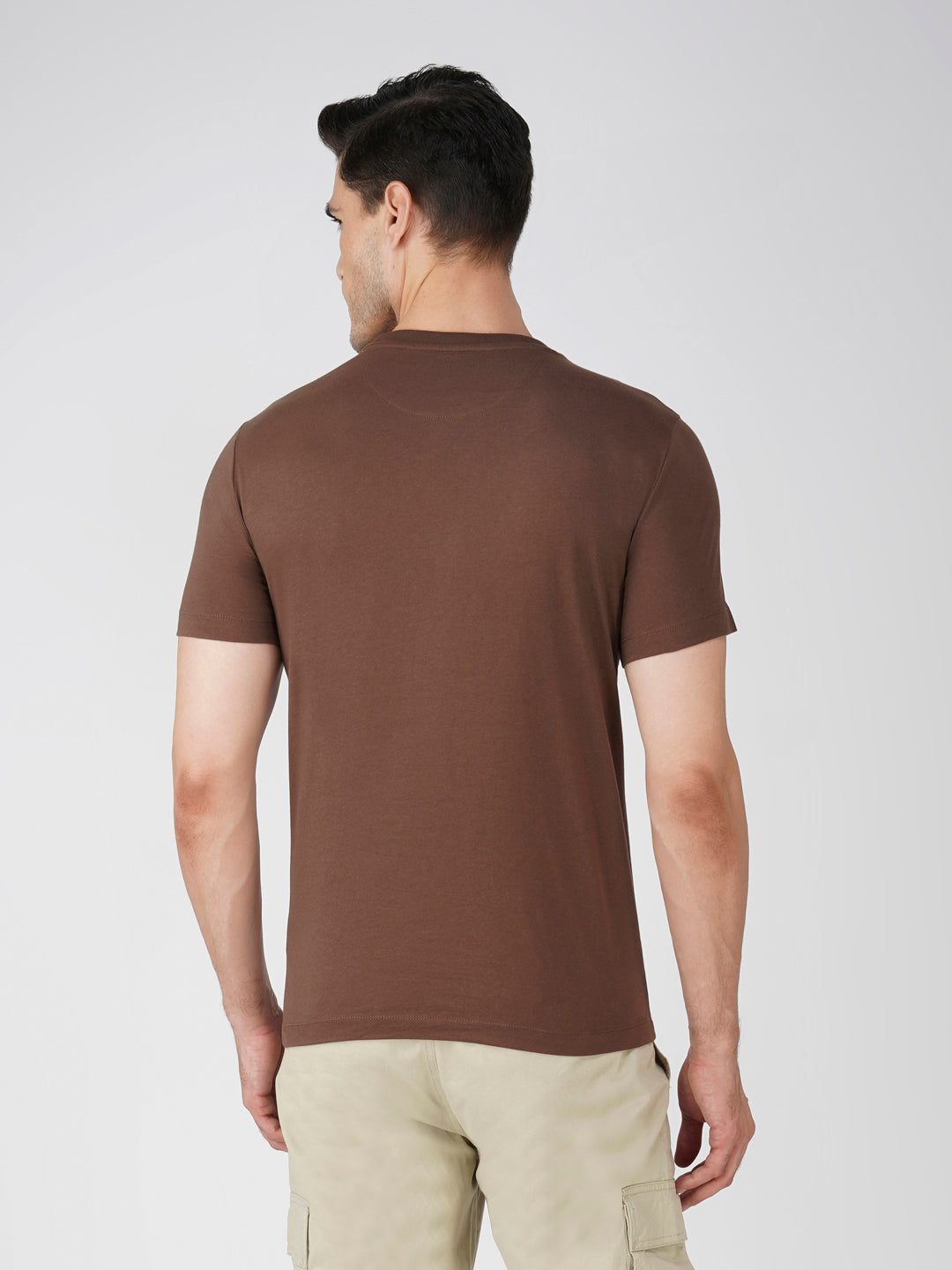 Brown Cotton Jersey HD Print T-Shirt – Euro Fit (BRT-005C)