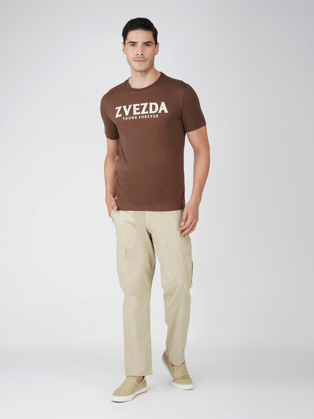 Brown Cotton Jersey HD Print T-Shirt – Euro Fit (BRT-005C)