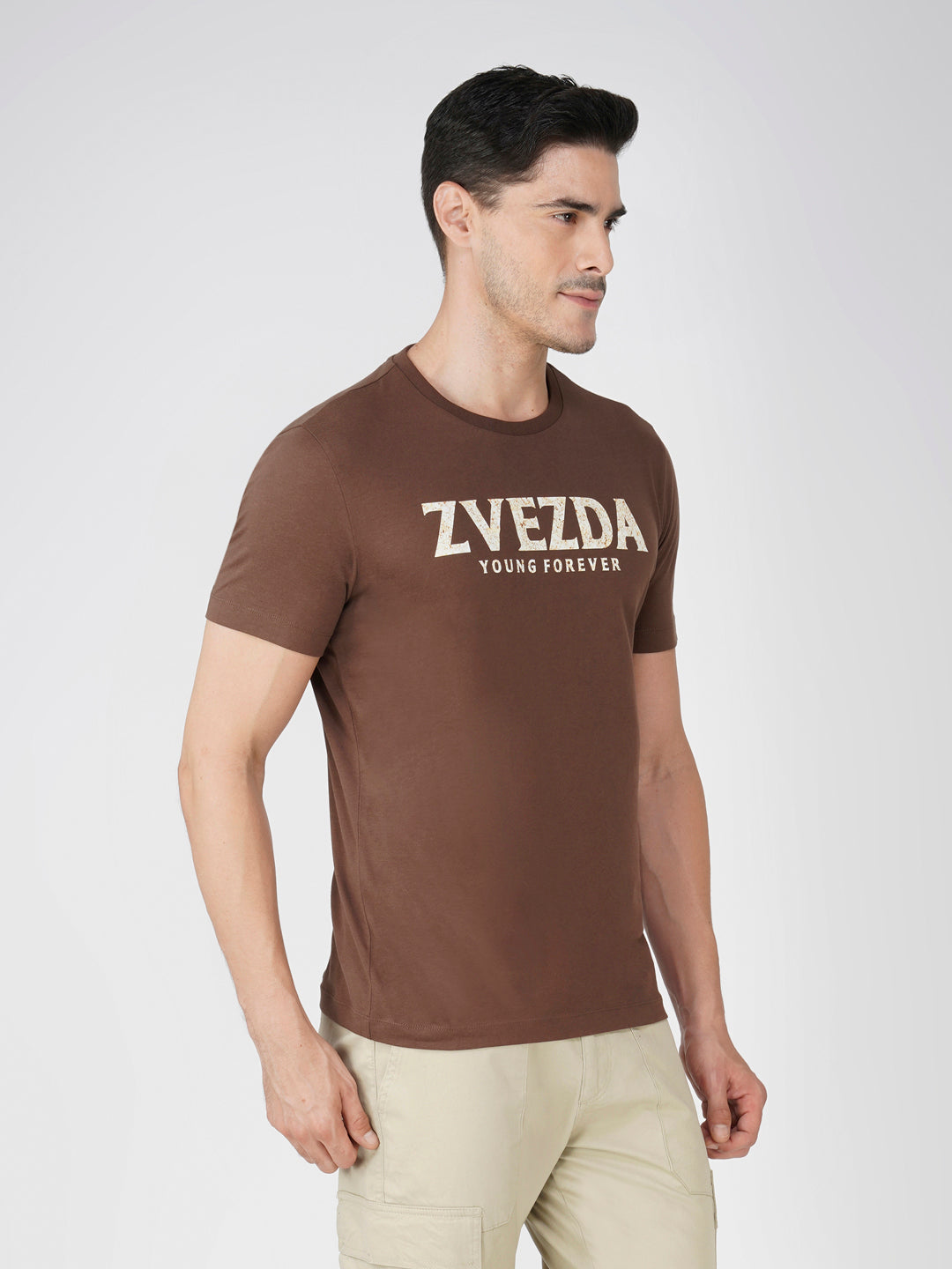 Brown Cotton Jersey HD Print T-Shirt – Euro Fit (BRT-005C)