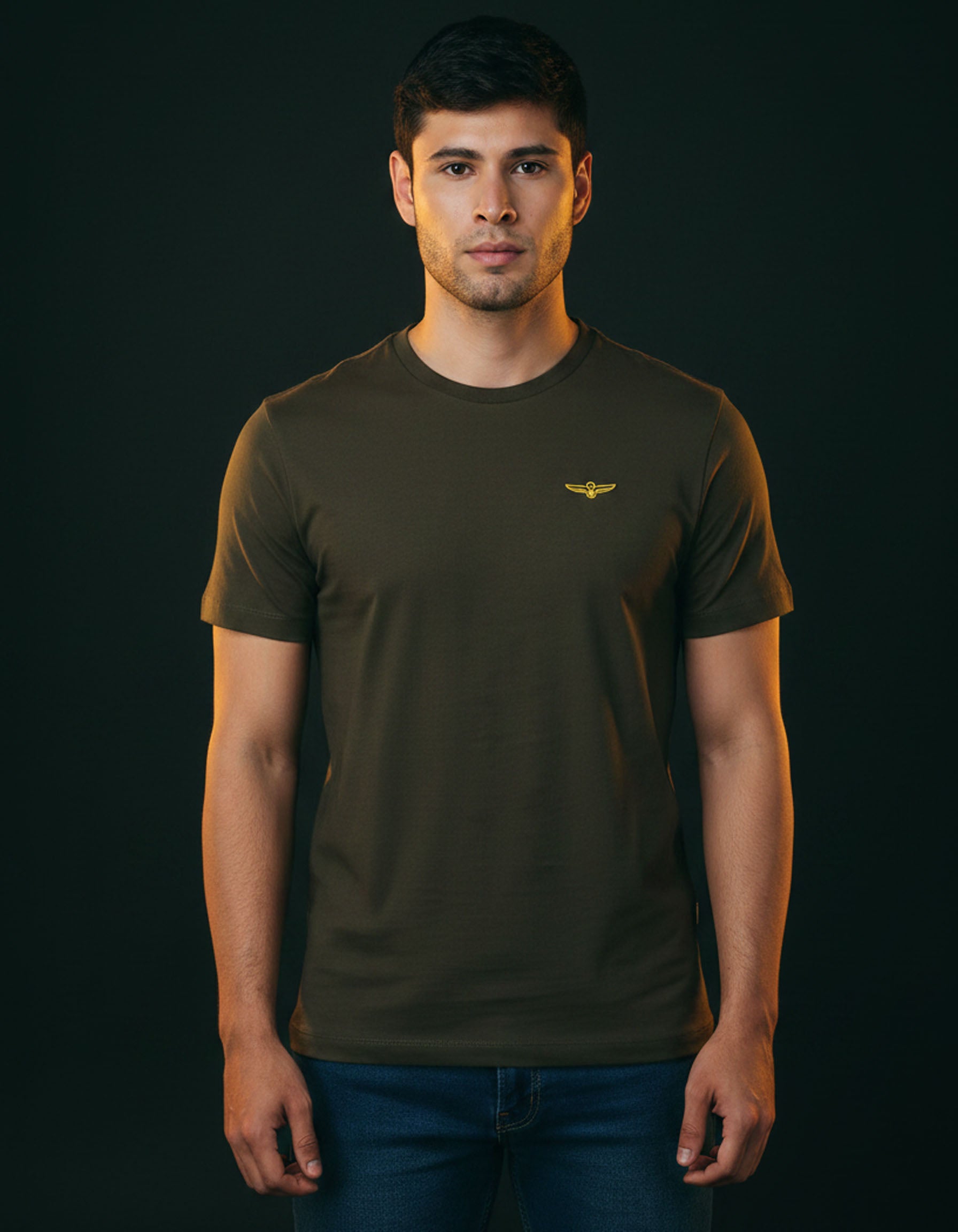 Men wearing solid tees