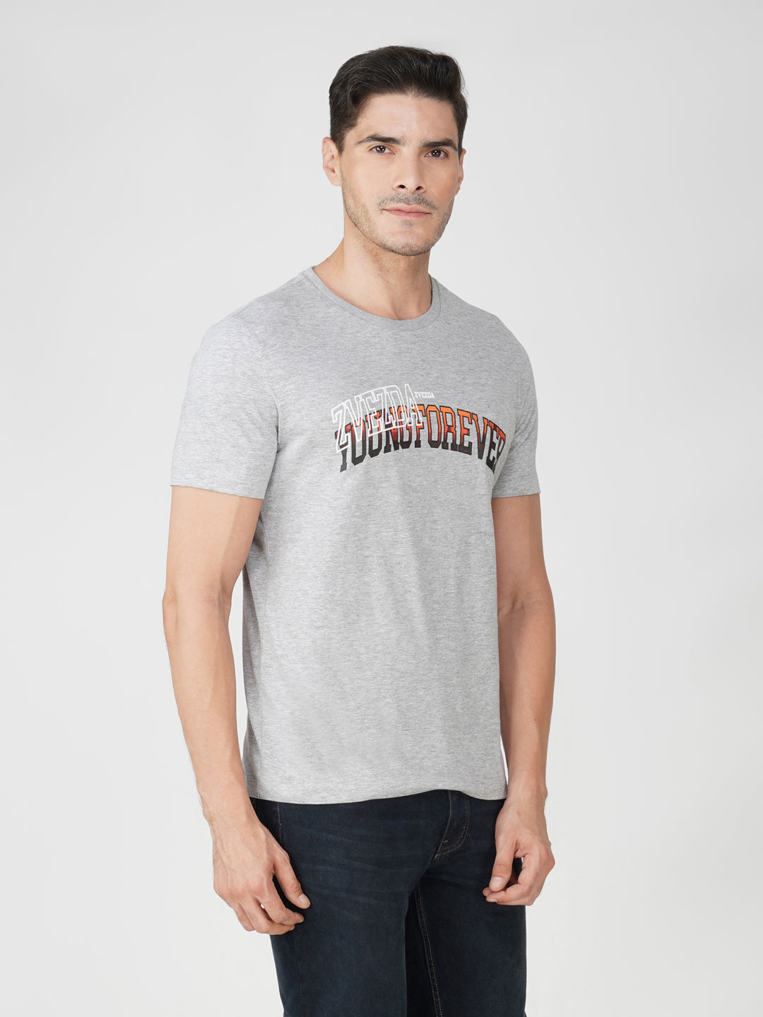 GREY MELANGE BRANDING PHOTO PRINT RIGHT VIEW