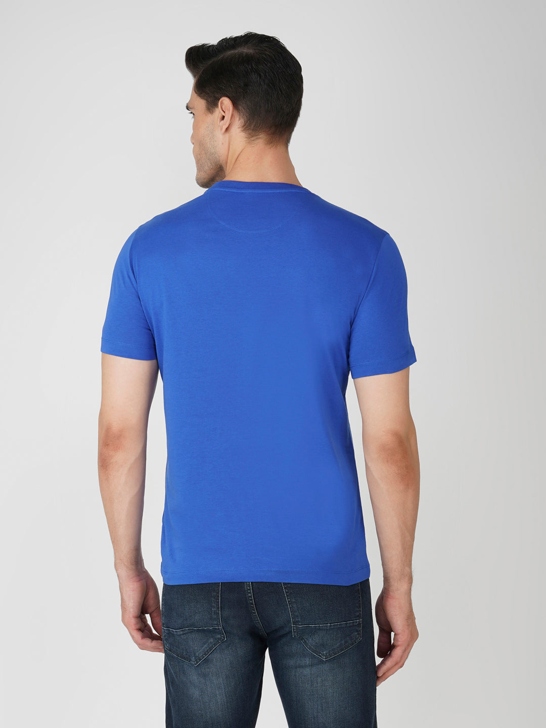 Blue Cotton Jersey HD Print T-Shirt - Euro Fit (BRT-016C)