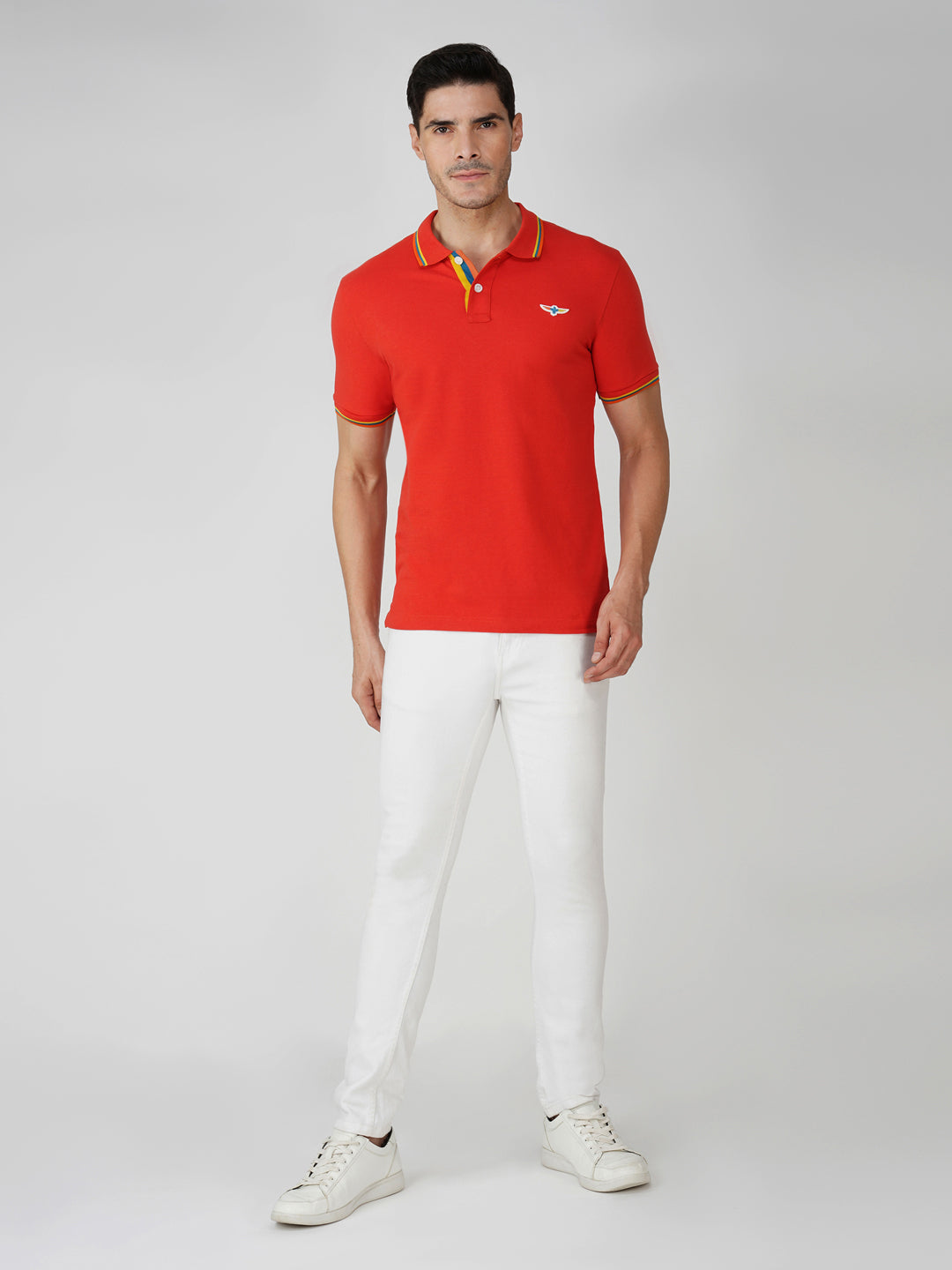 Orange Premium Pique Cotton Tipping Polo – Euro Fit (CPT 002)