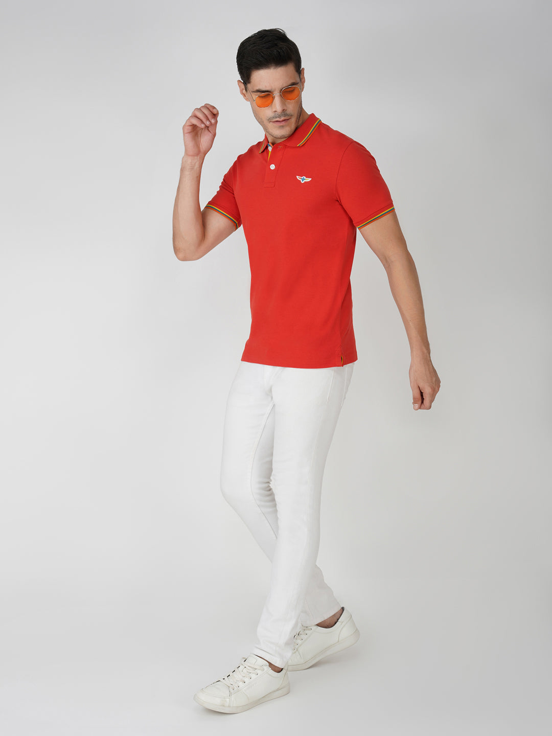 Orange Premium Pique Cotton Tipping Polo – Euro Fit (CPT 002)
