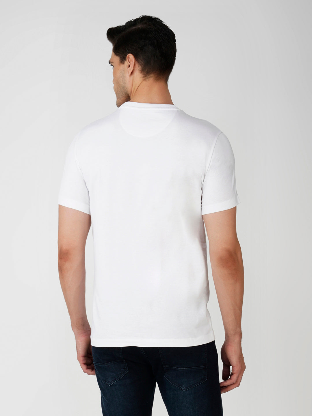 White Cotton Jersey HD Print T-Shirt - Euro Fit (BRT-005A)