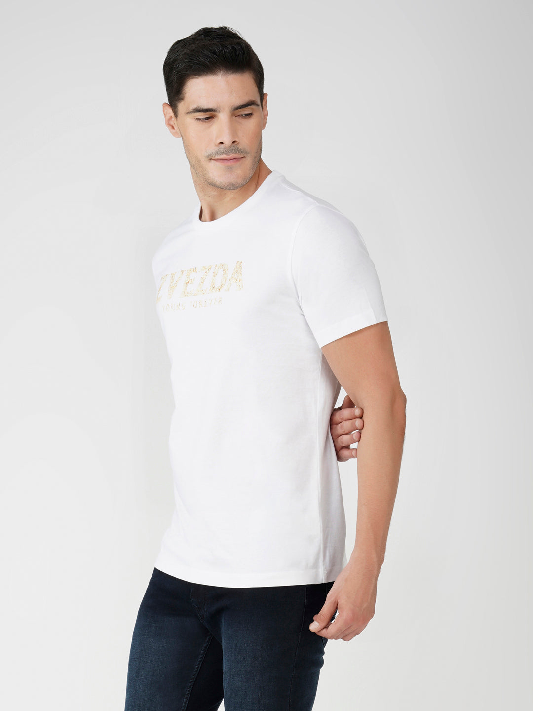 White Cotton Jersey HD Print T-Shirt - Euro Fit (BRT-005A)