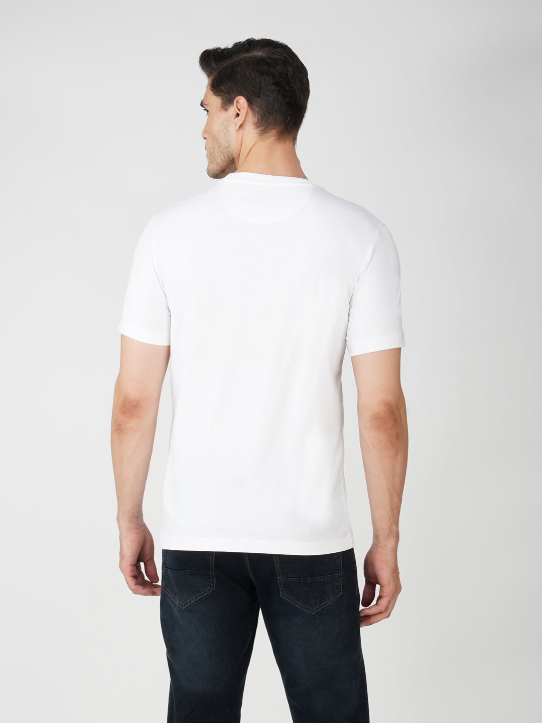 White Cotton Jersey HD Print T-Shirt - Euro Fit (BRT-016A)