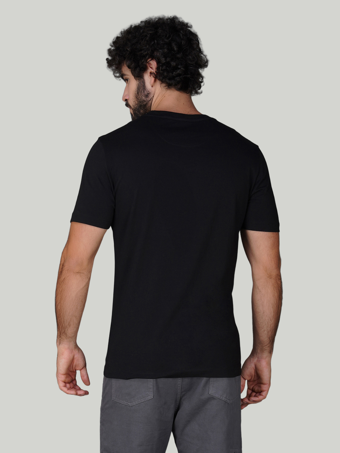 Black Cotton Jersey HD Print T-Shirt - Euro Fit (BRT-016B)