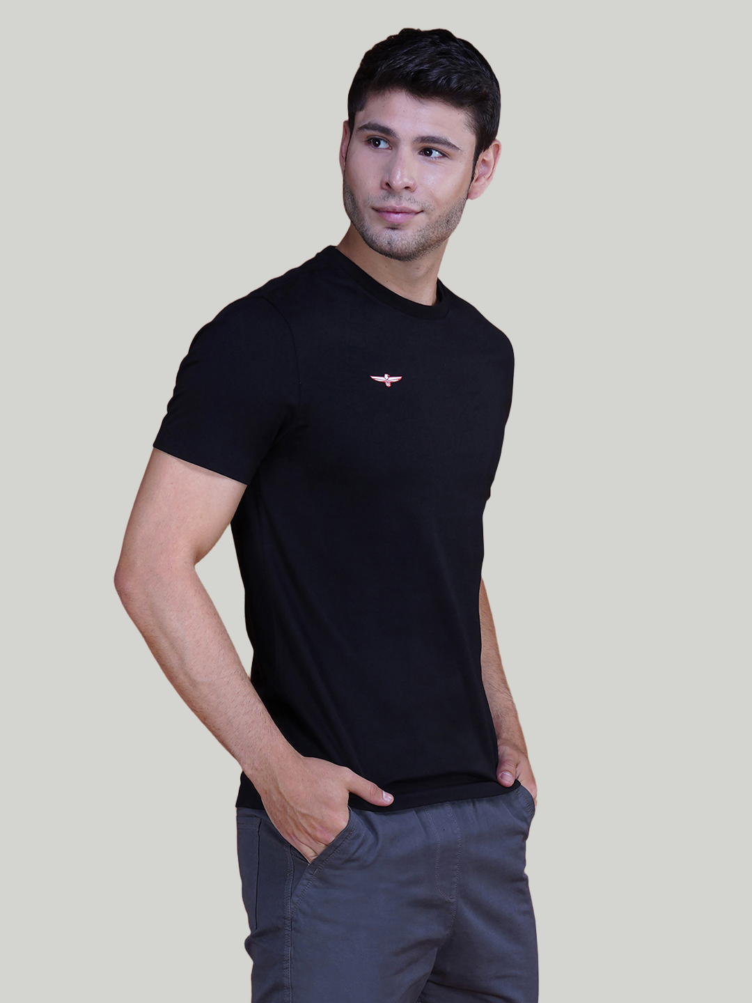 Black Solid Cotton Jersey T-Shirt – Euro Fit (CT-005)