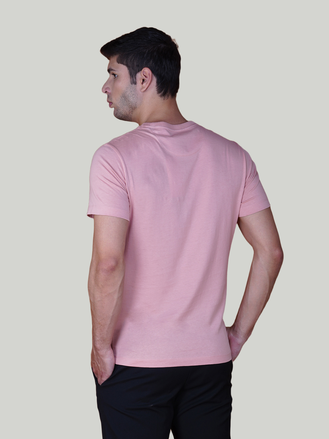 Dusty Pink Solid Cotton Jersey T-Shirt – Euro Fit (CT-010)