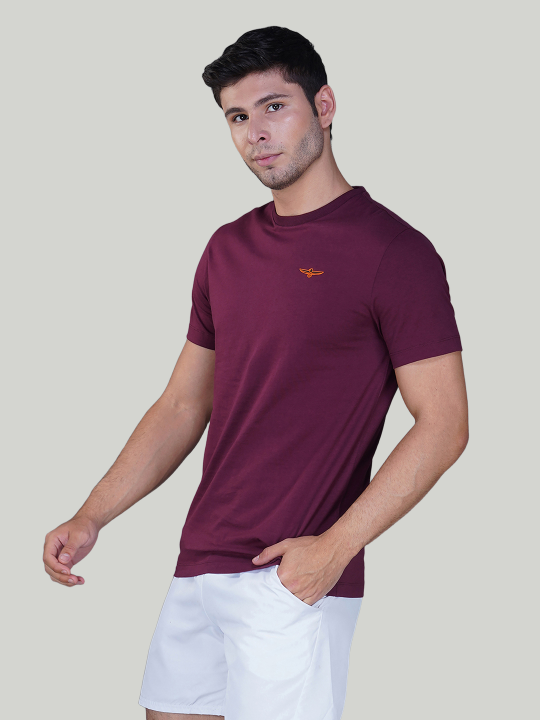 Maroon Solid Cotton Jersey T-Shirt – Euro Fit (CT-015)