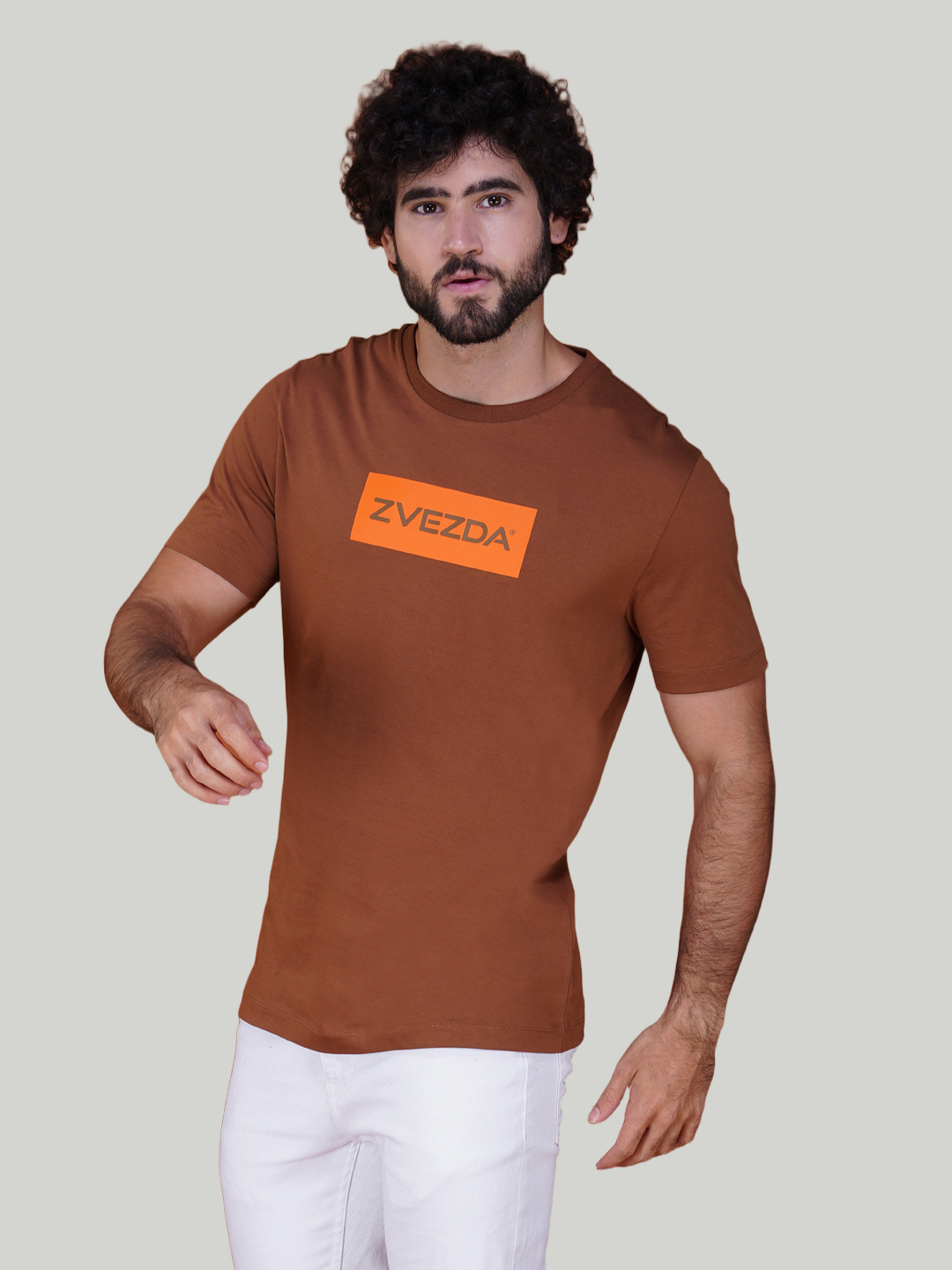 Brown Zvezda Original Cotton Jersey T-Shirt - Euro Fit (BRT-021A)