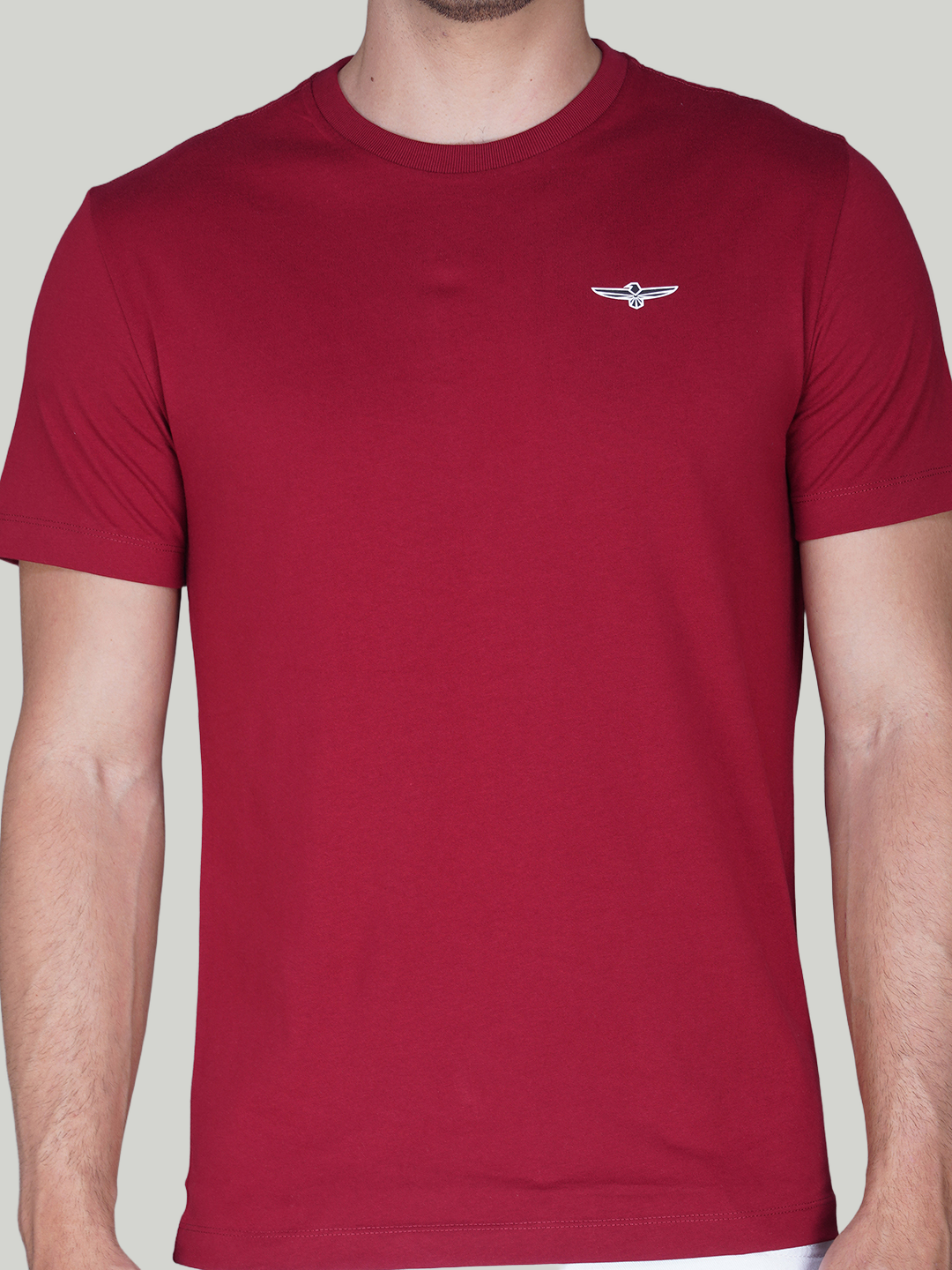 Burgundy Solid Cotton Jersey T-Shirt – Euro Fit (CT-014)