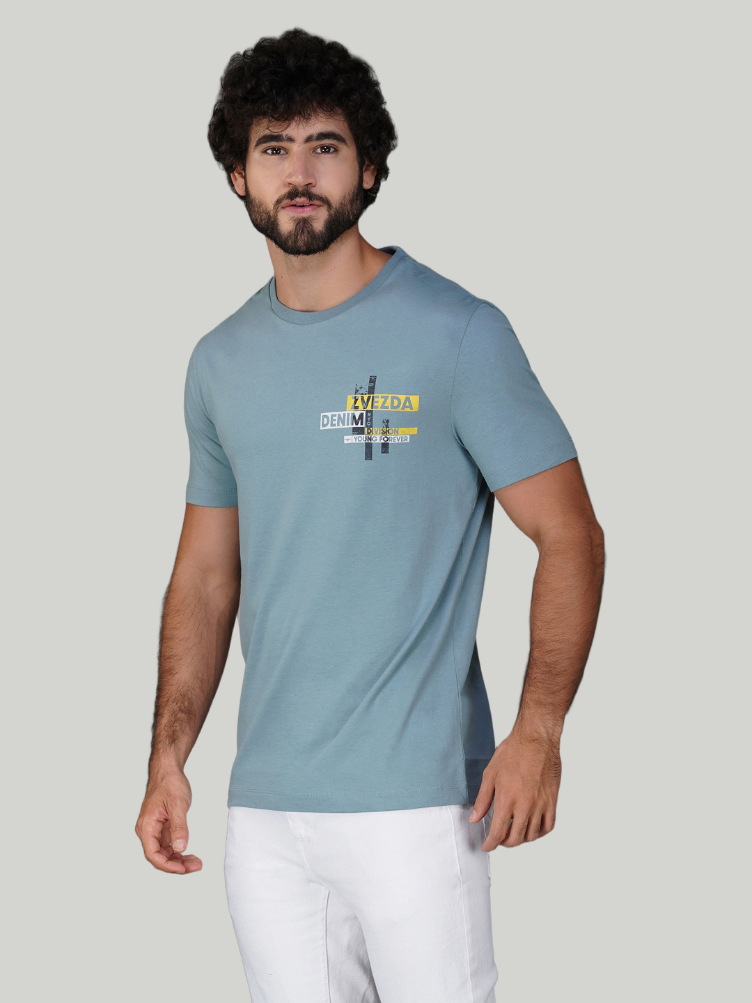 Sky Blue Zvezda Original Cotton Jersey T-Shirt - Euro Fit (BRT-012A)