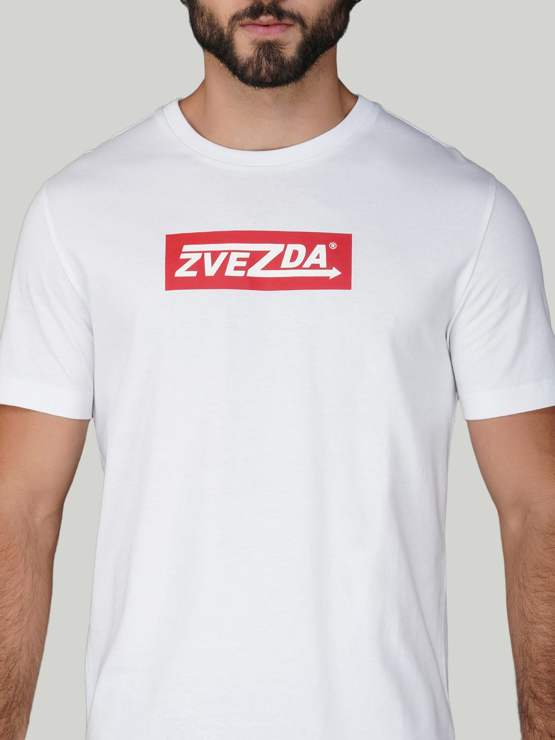 White Zvezda Original Cotton Jersey T-Shirt - Euro Fit (BRT-024A)