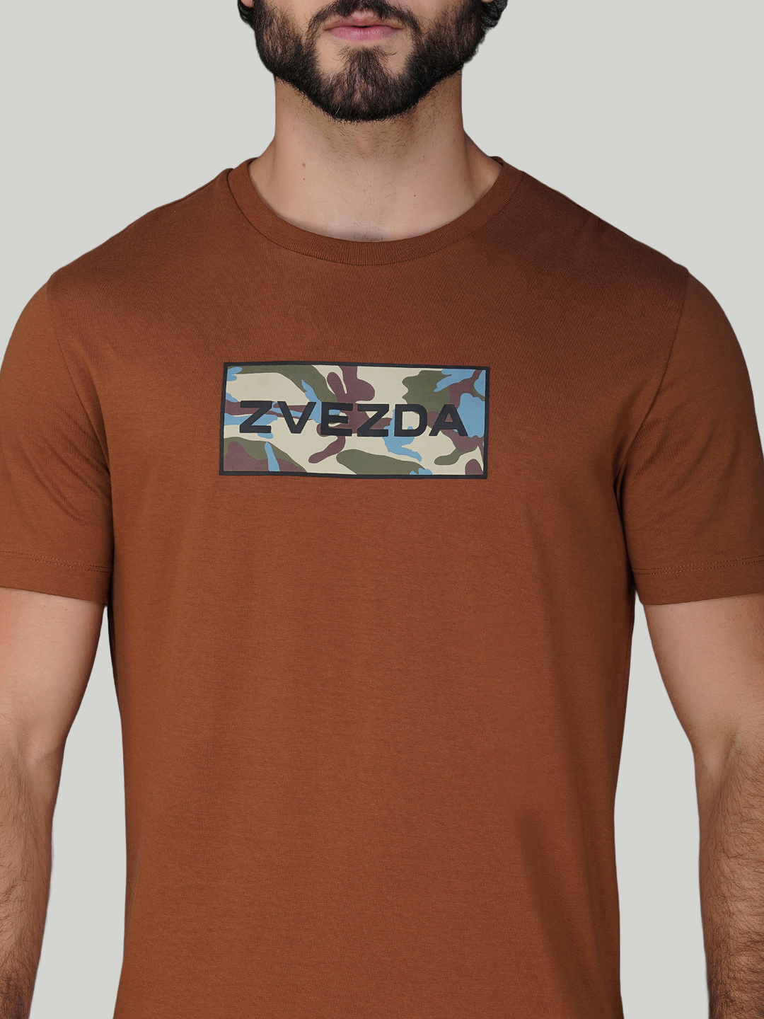 Dark Brown Zvezda Original Cotton Jersey T-Shirt - Euro Fit (BRT-023A)