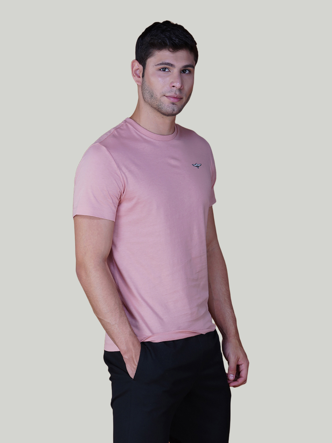 Dusty Pink Solid Cotton Jersey T-Shirt – Euro Fit (CT-010)