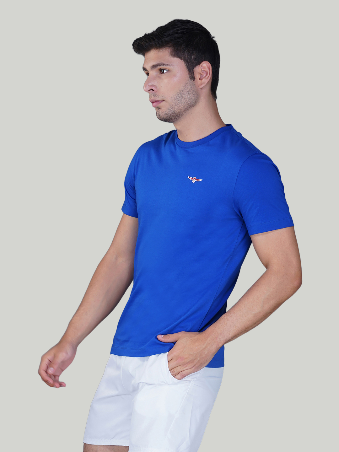 Blue Solid Cotton Jersey T-Shirt – Euro Fit (CT-006)