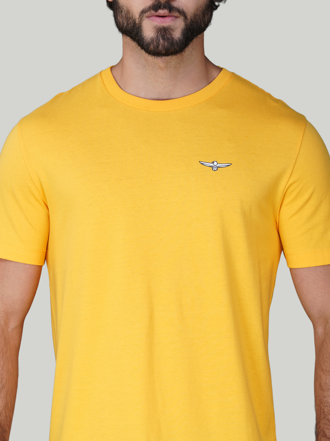 Mustard Yellow Solid Cotton Jersey T-Shirt – Euro Fit (CT-003)