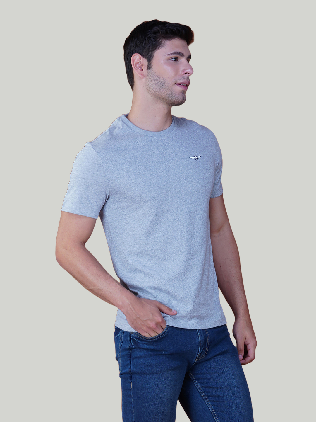 Grey Solid Cotton Jersey T-Shirt – Euro Fit (CT-009)
