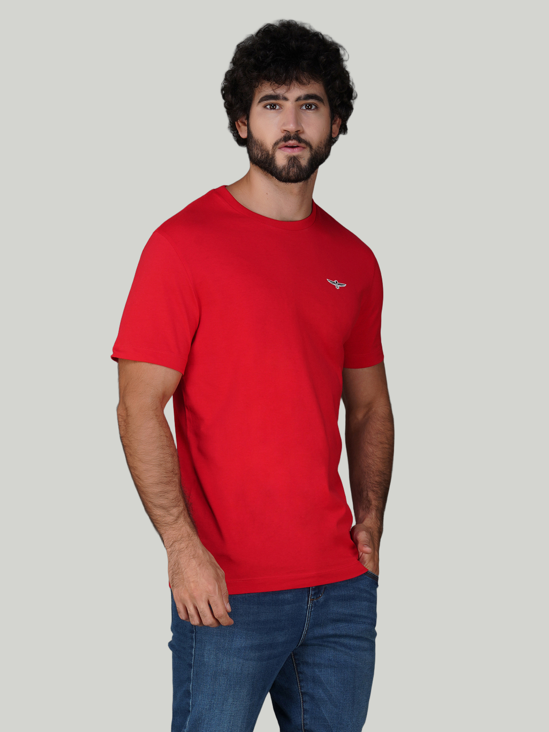 Red Solid Cotton Jersey T-Shirt – Euro Fit (CT-013)
